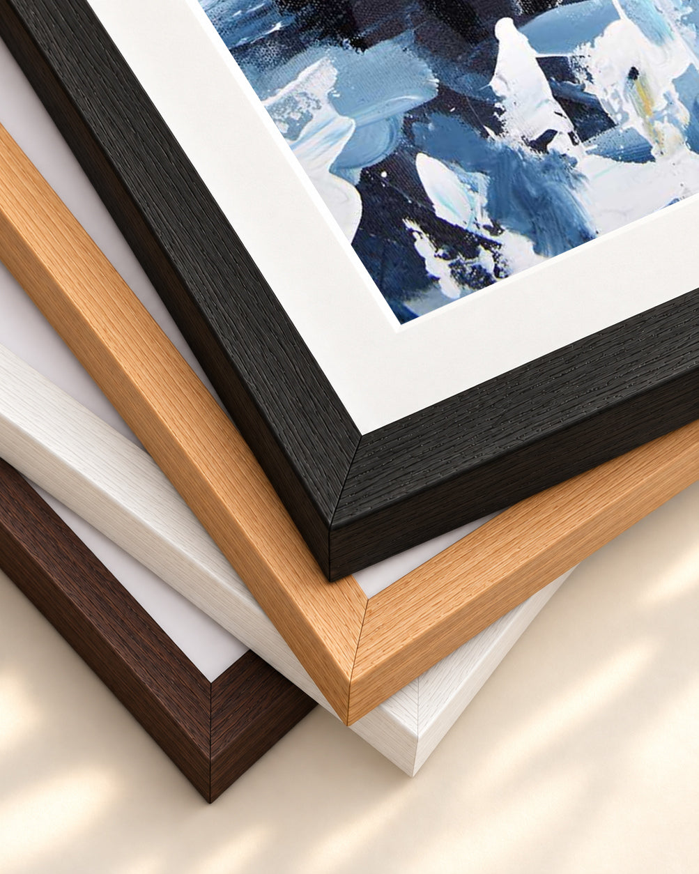 Abstract 275 Art Print — framed print corner with 5 cm mount and bevel