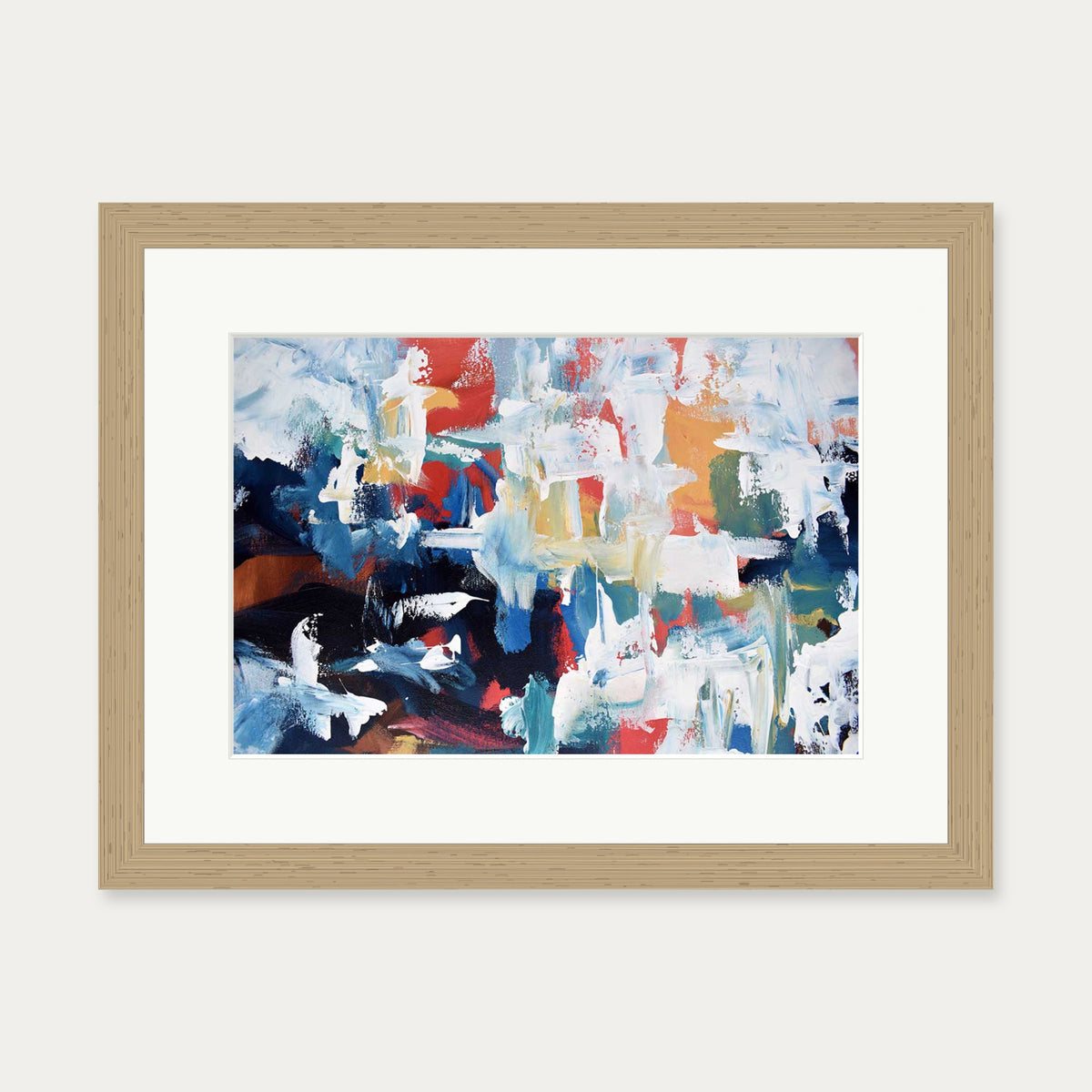 Abstract 276 Art Print — 30 x 40 cm — Oak Frame