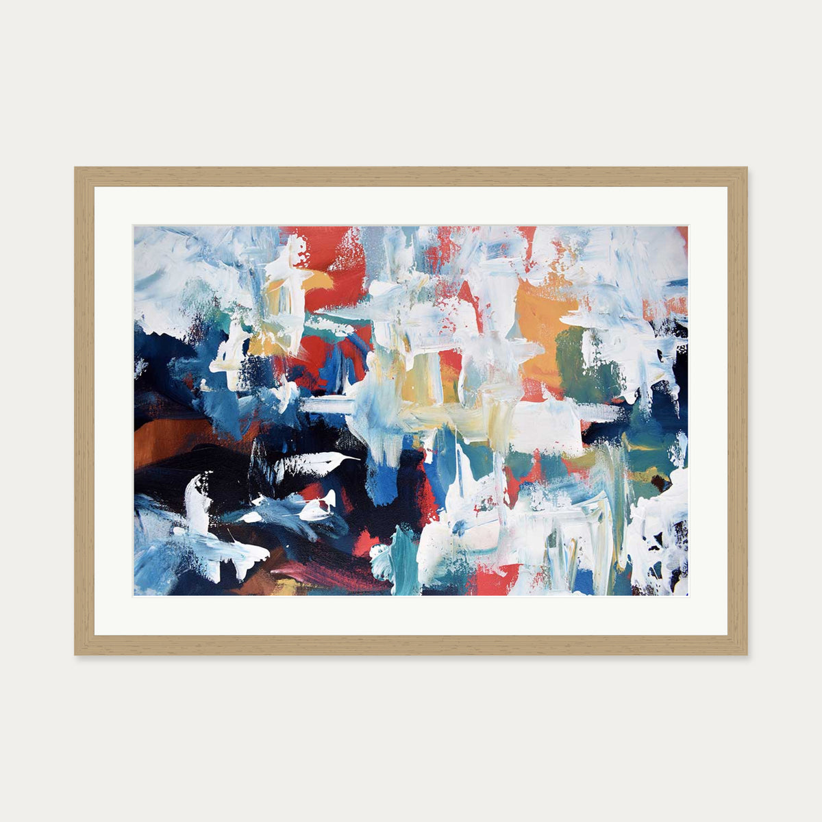 Abstract 276 Art Print — 50 x 70 cm — Oak Frame