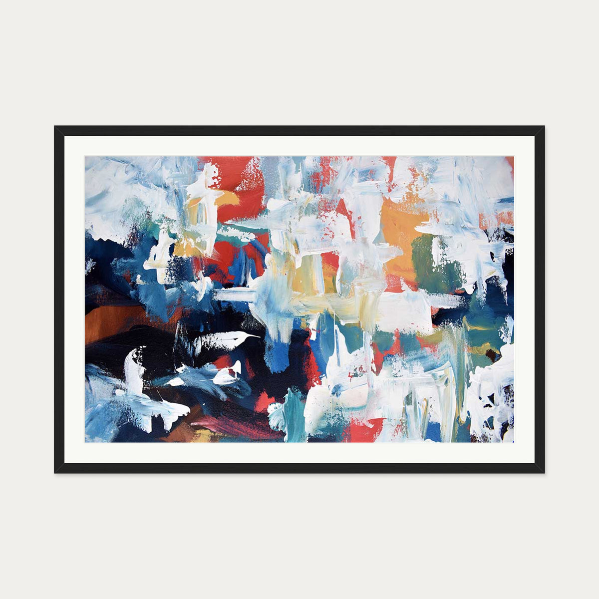 Abstract 276 Art Print — 70 x 100 cm — Black Frame