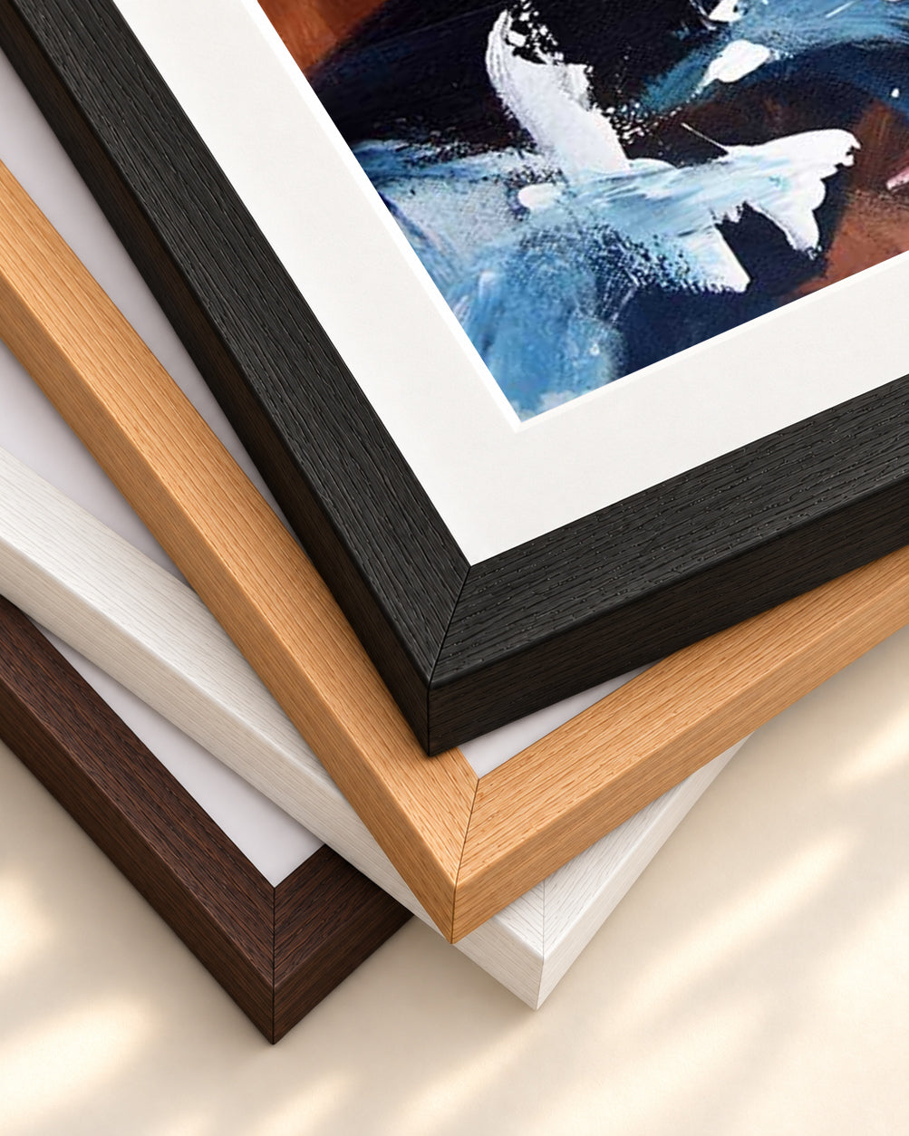 Abstract 276 Art Print — framed print corner with 5 cm mount and bevel