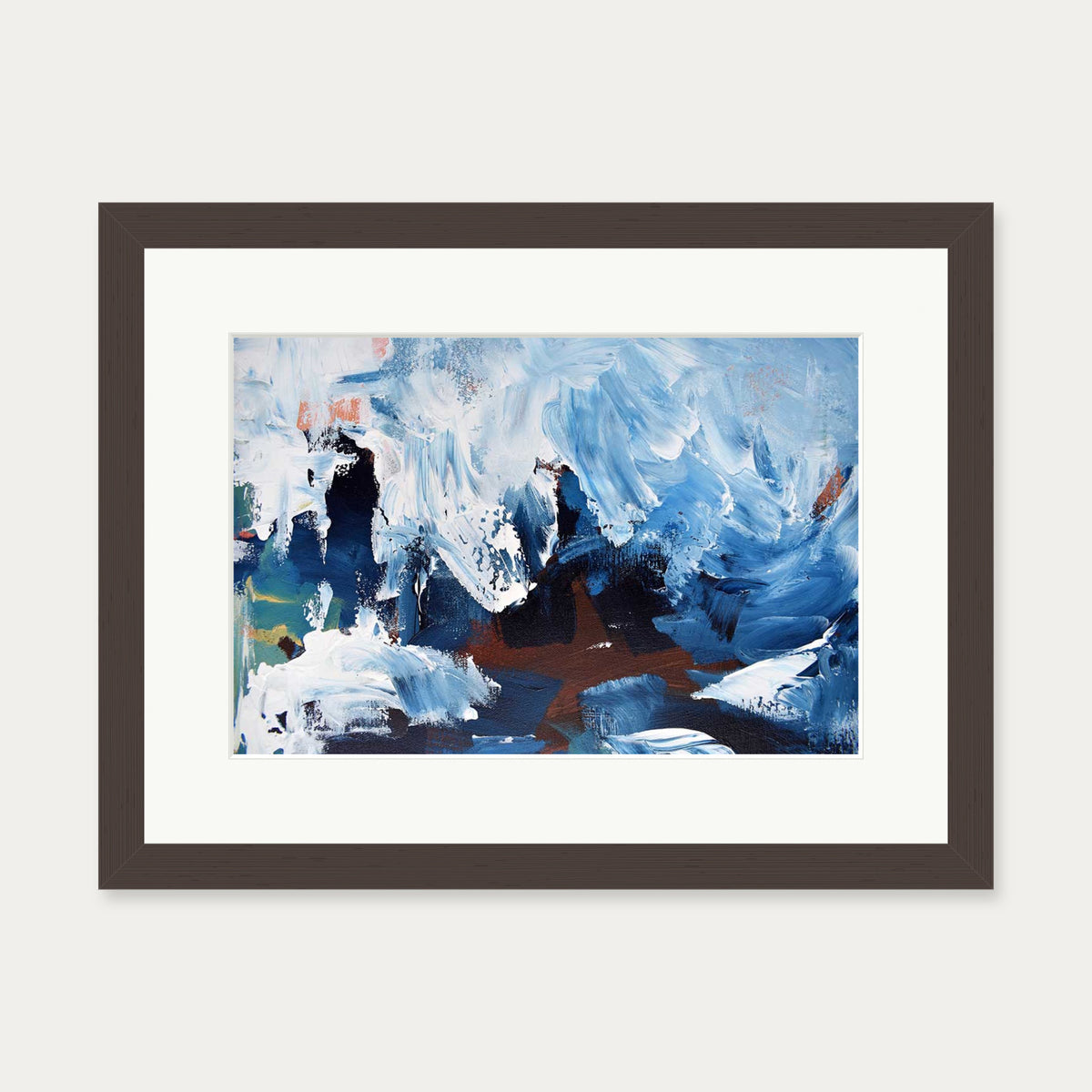 Abstract 277 Art Print — 30 x 40 cm — Brown Frame
