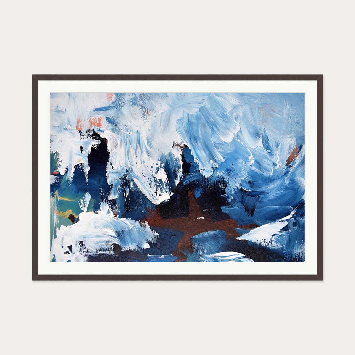 Abstract 277 Art Print — 70 x 100 cm — Brown Frame