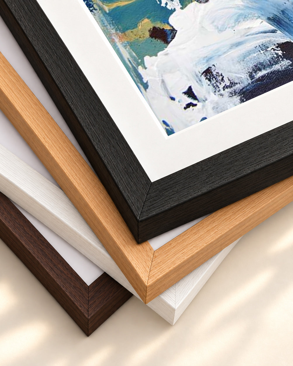 Abstract 277 Art Print — framed print corner with 5 cm mount and bevel