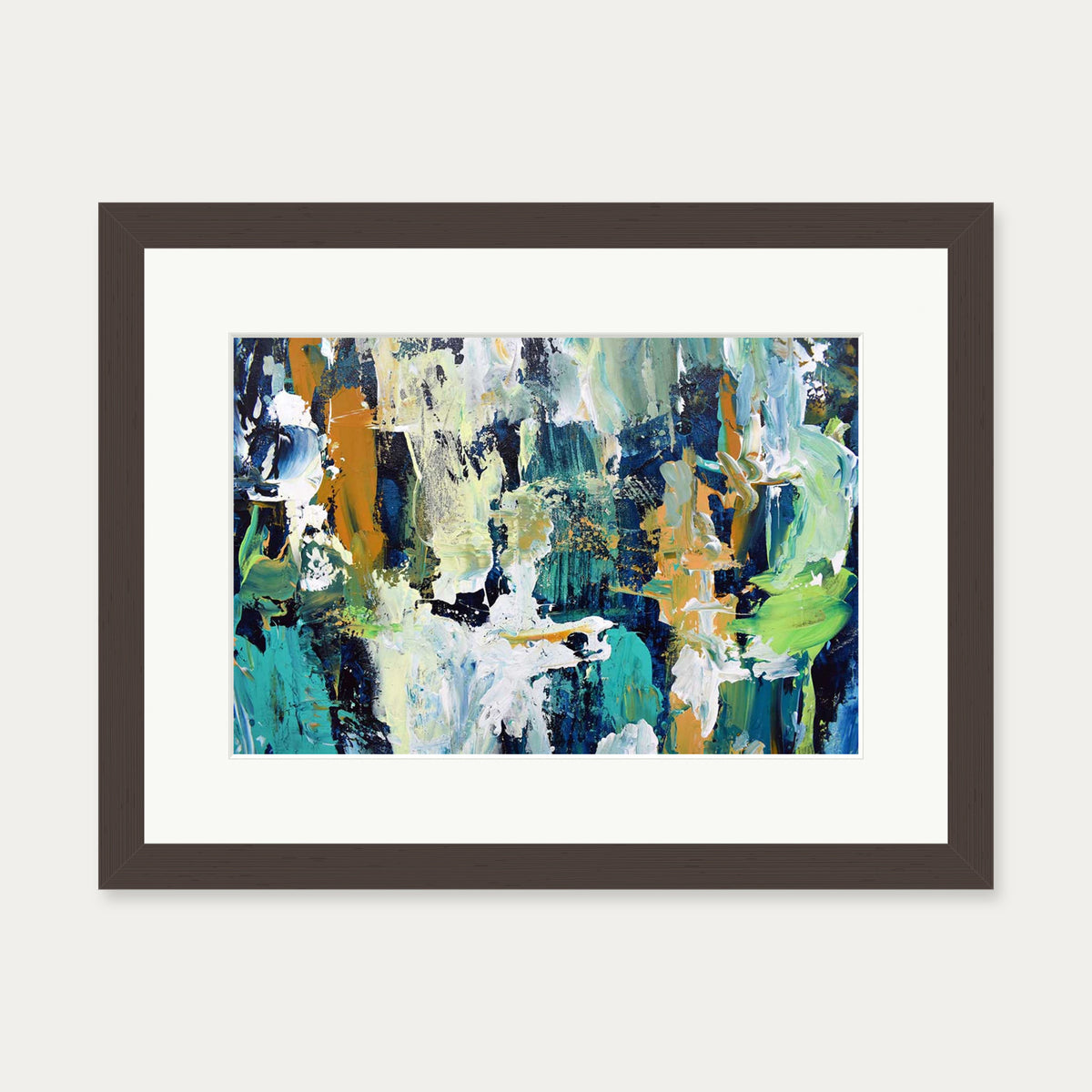 Abstract 279 Art Print — 30 x 40 cm — Brown Frame