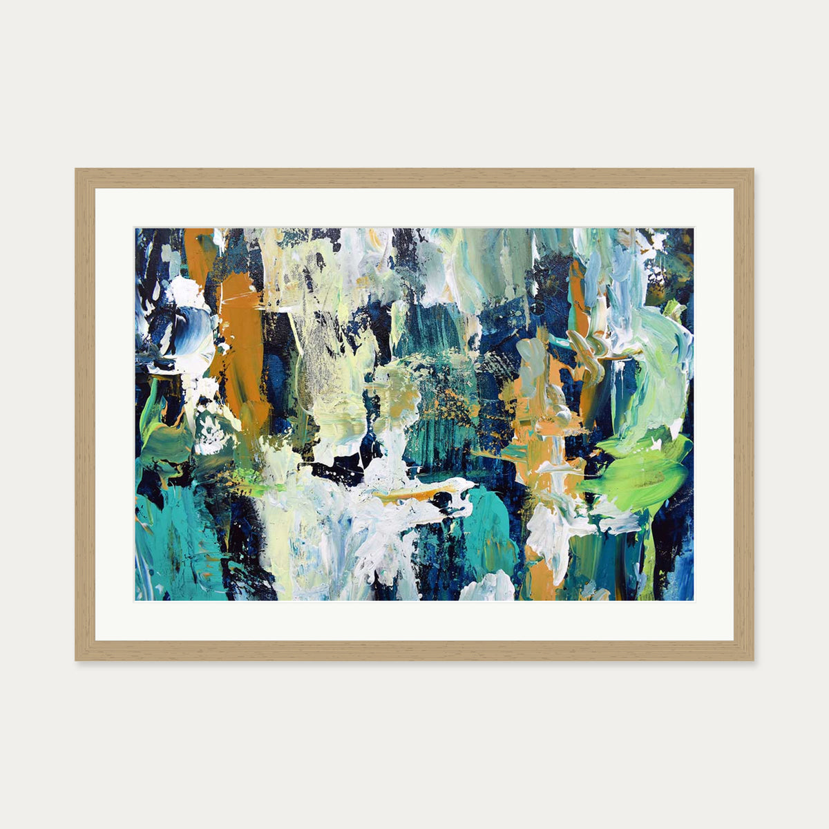 Abstract 279 Art Print — 50 x 70 cm — Oak Frame