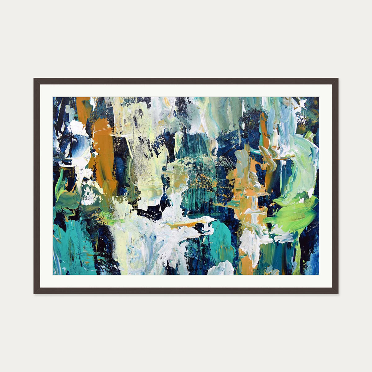 Abstract 279 Art Print — 70 x 100 cm — Brown Frame