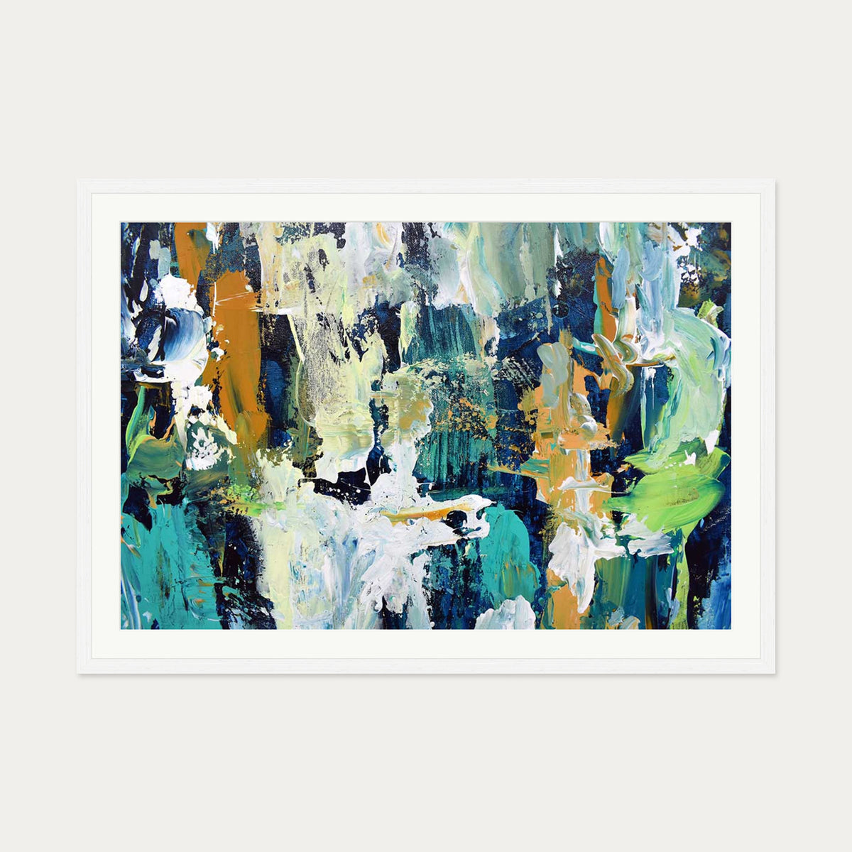 Abstract 279 Art Print — 70 x 100 cm — White Frame