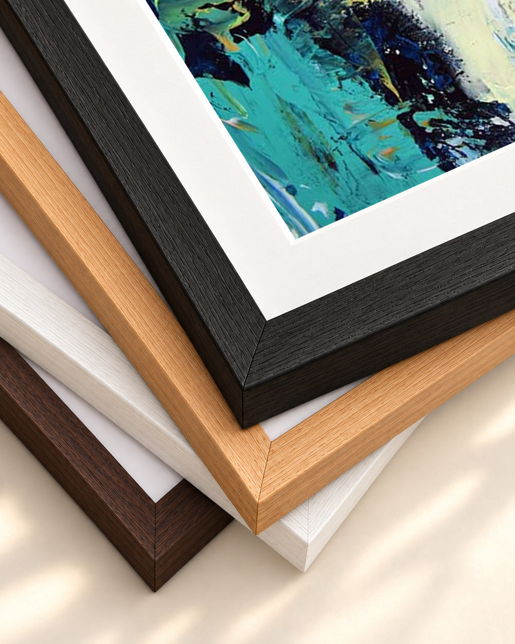 Abstract 279 Art Print — framed print corner with 5 cm mount and bevel