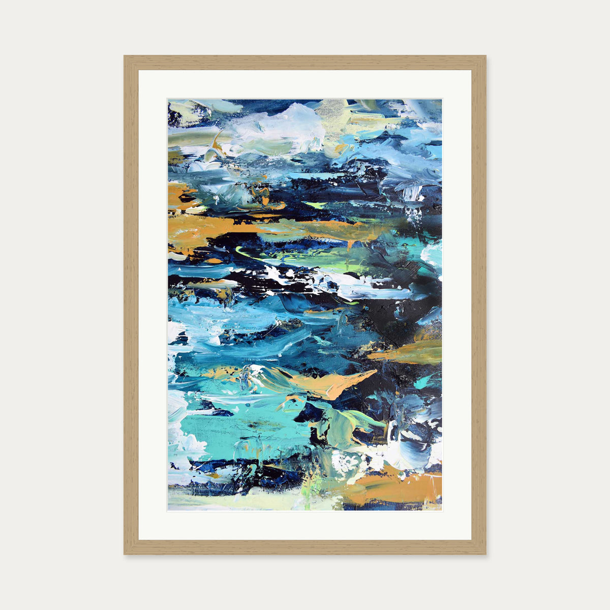 Abstract 280 Art Print — 50 x 70 cm — Oak Frame