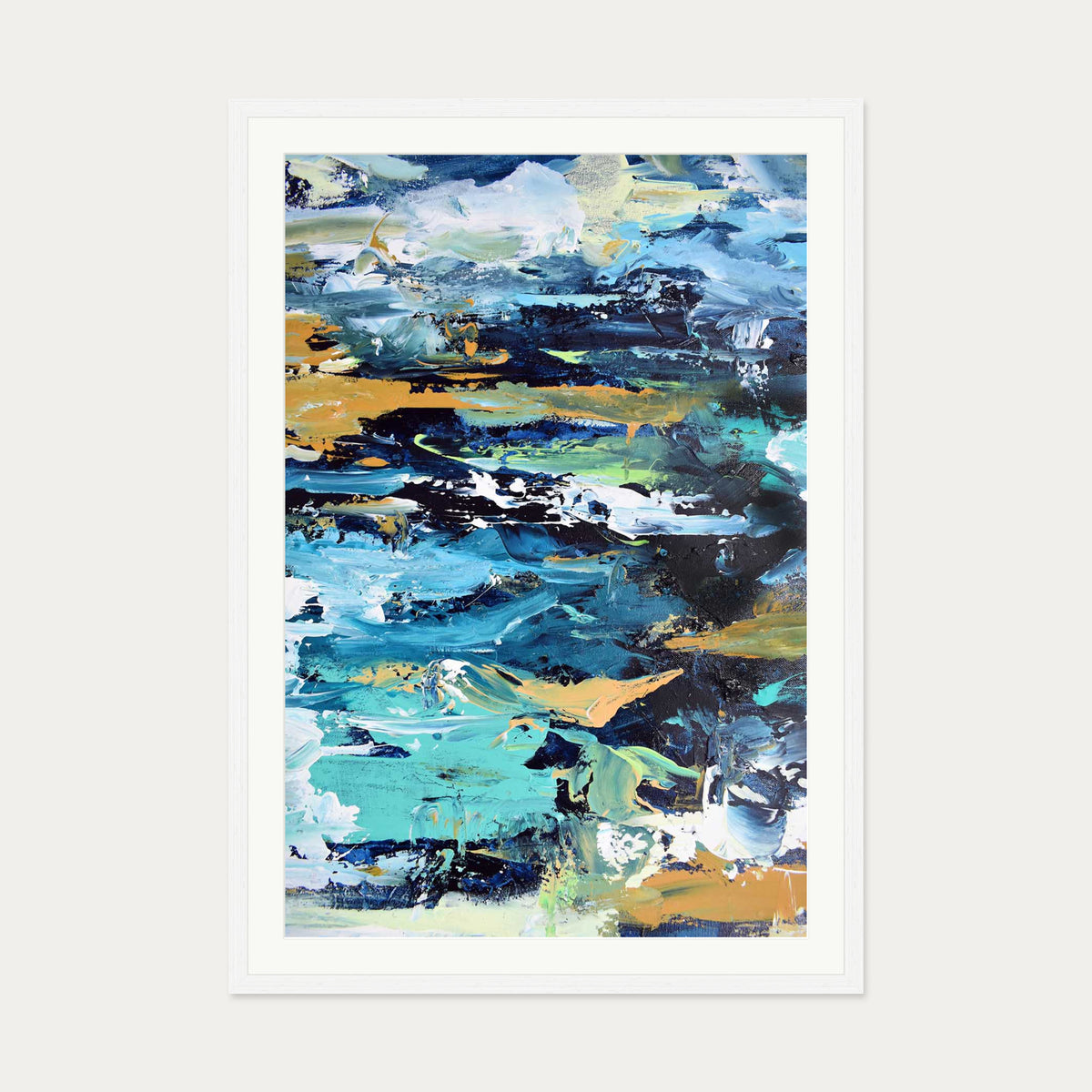 Abstract 280 Art Print — 70 x 100 cm — White Frame