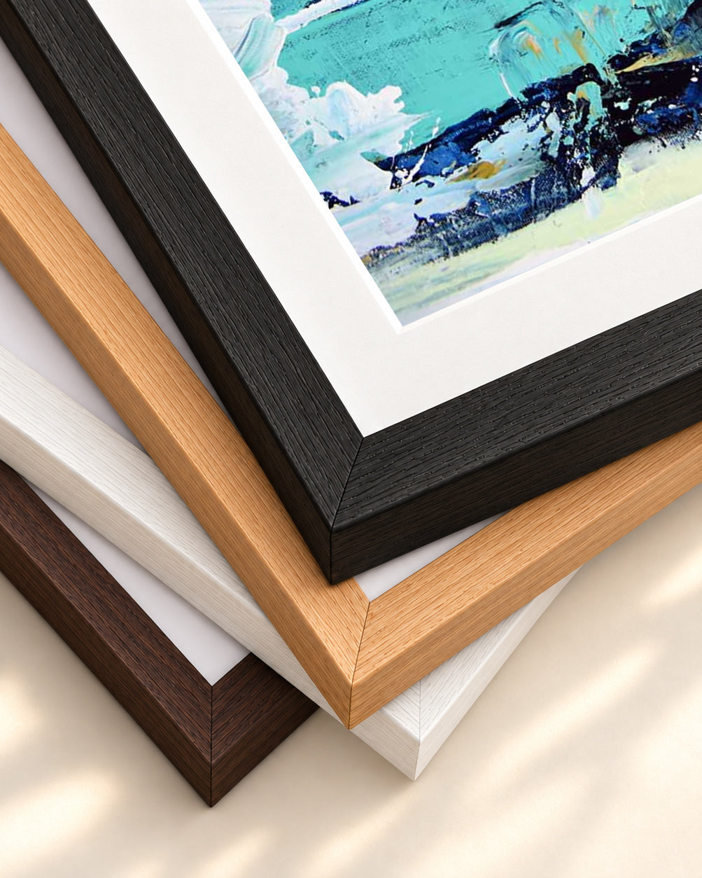 Abstract 280 Art Print — framed print corner with 5 cm mount and bevel