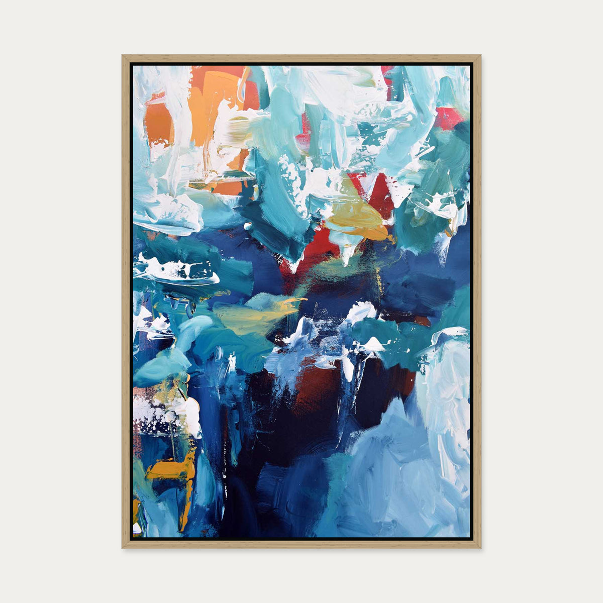 Abstract 281 Canvas Art — 50 x 70 cm — Oak Frame