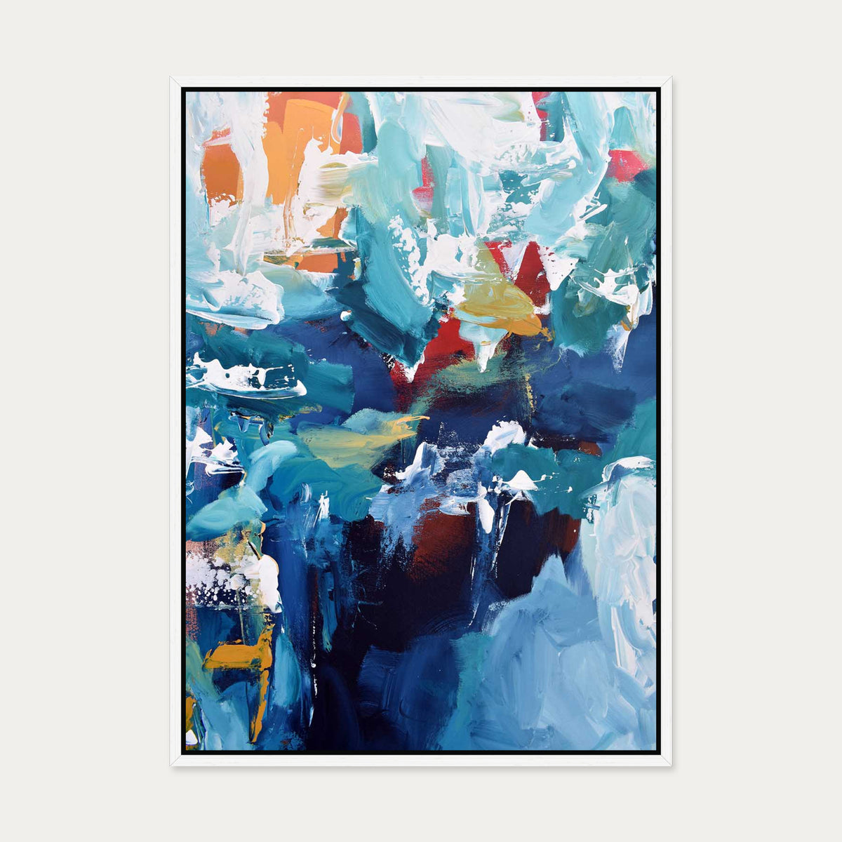 Abstract 281 Canvas Art — 50 x 70 cm — White Frame