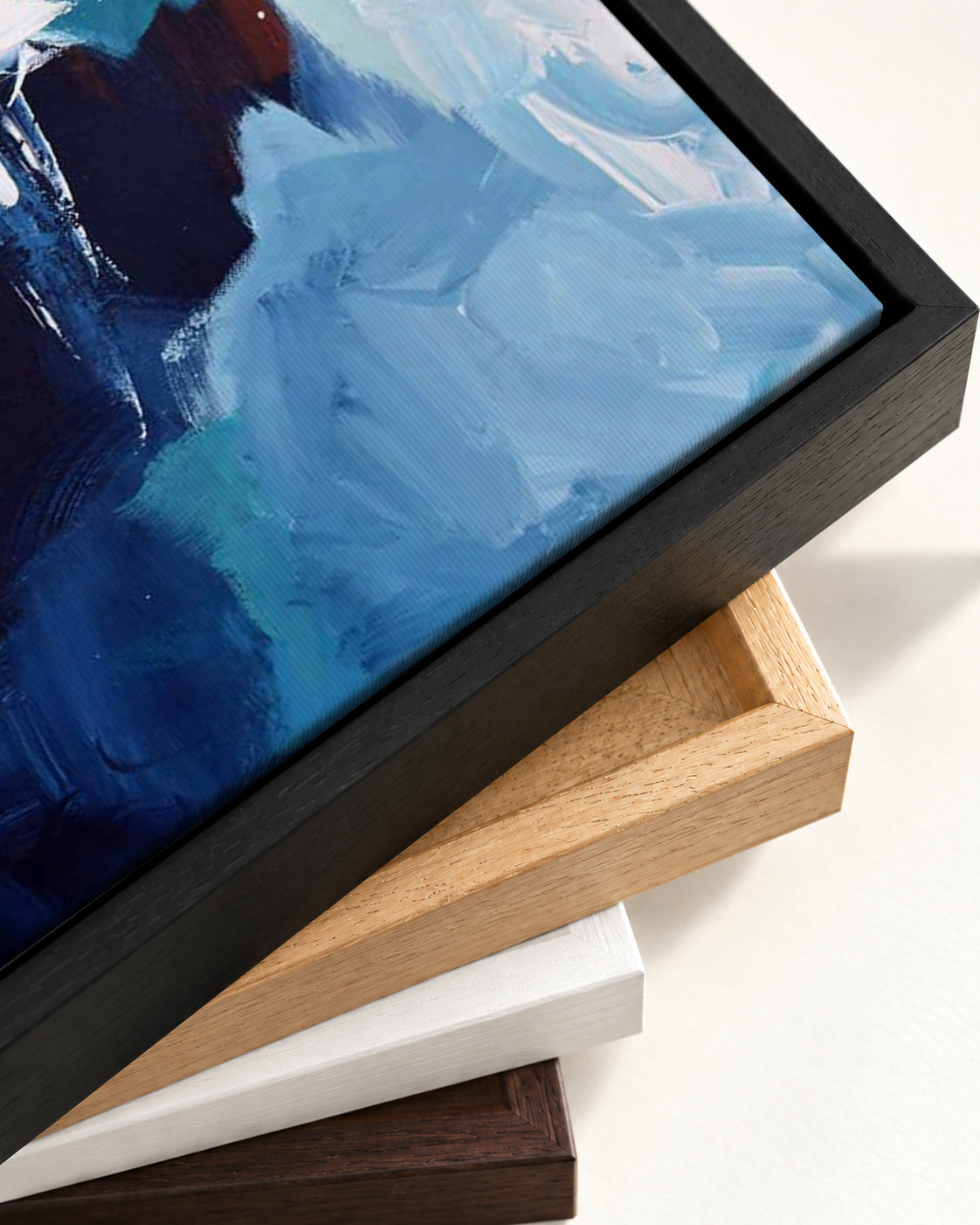 Abstract 281 Canvas Art — framed canvas corner and wrapped canvas detail