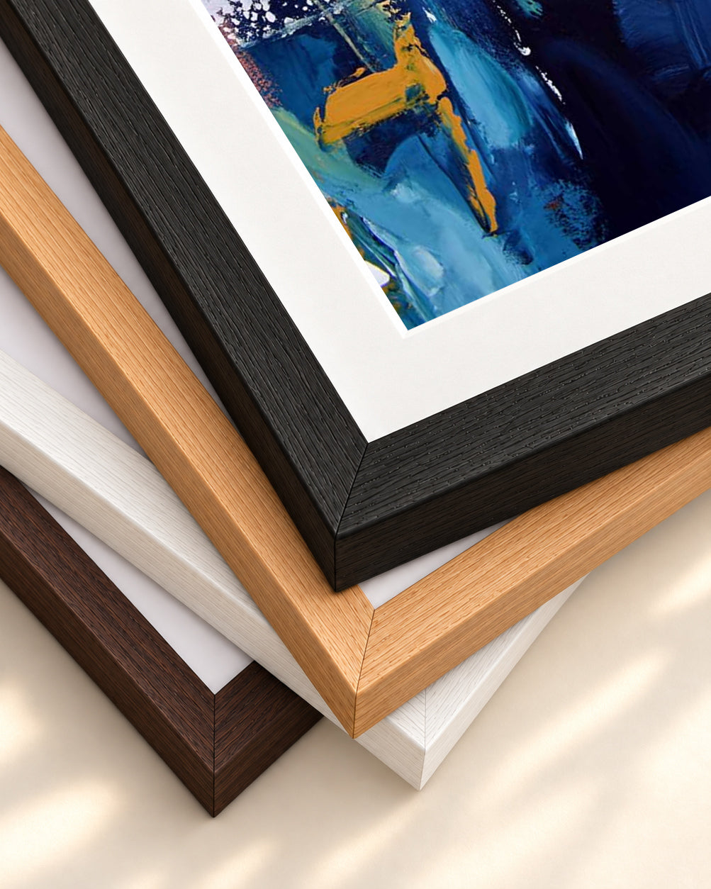 Abstract 281 Art Print — framed print corner with 5 cm mount and bevel
