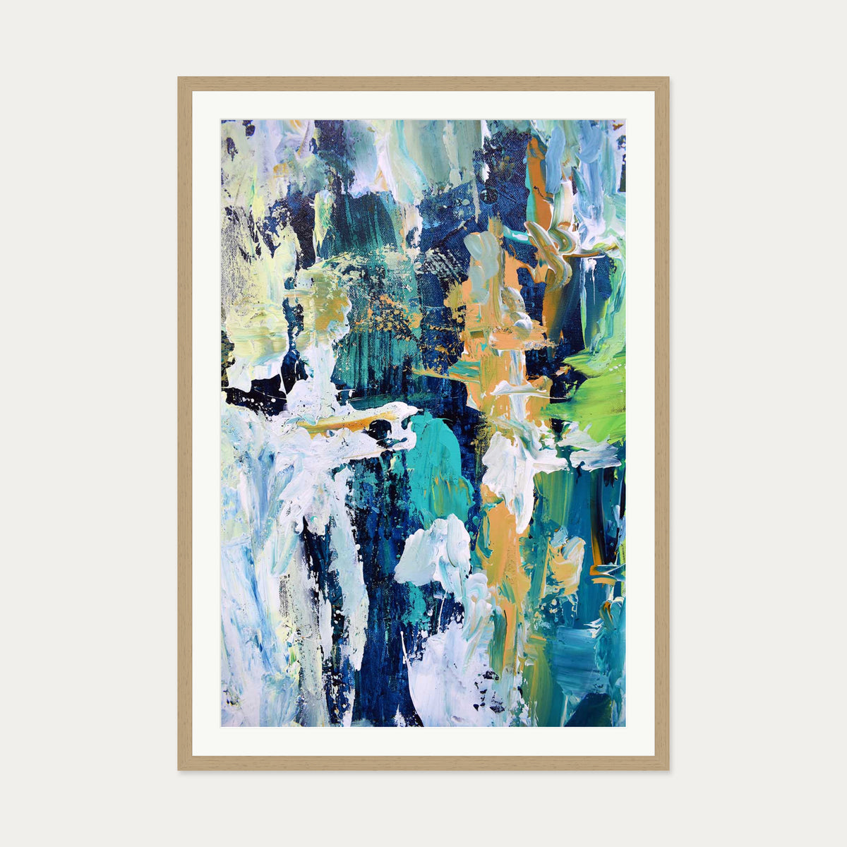 Abstract 283 Art Print — 70 x 100 cm — Oak Frame