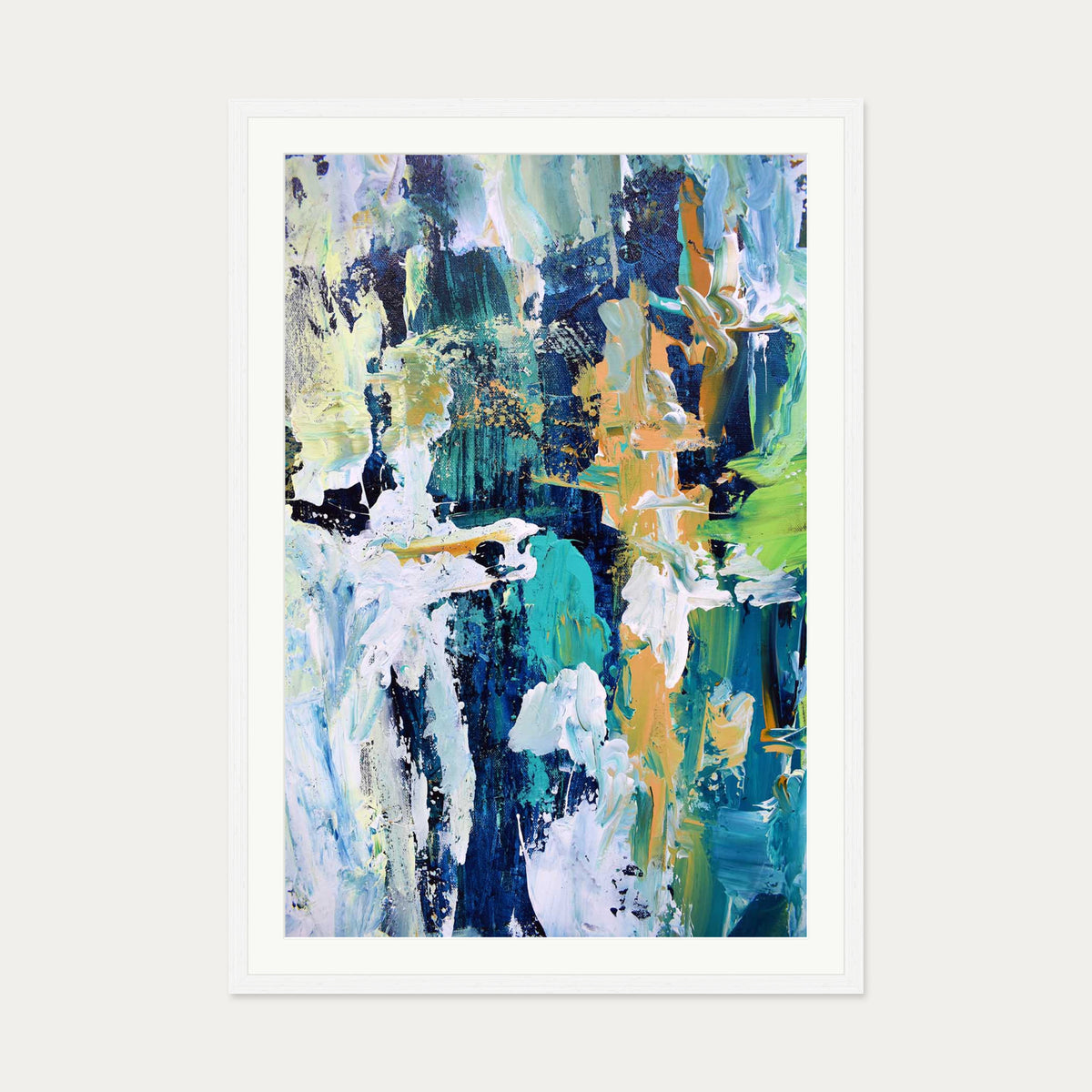 Abstract 283 Art Print — 70 x 100 cm — White Frame