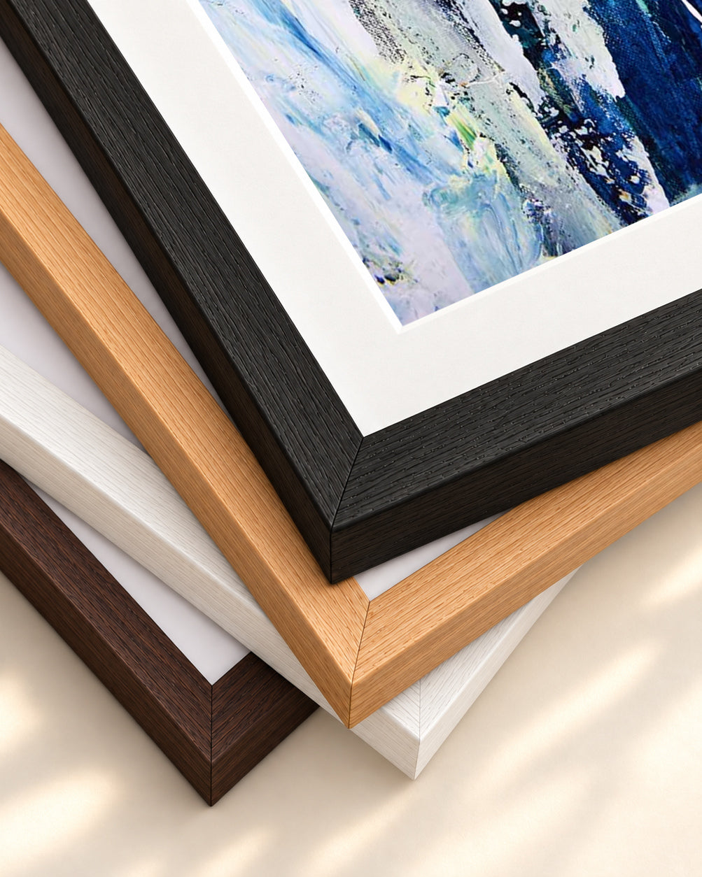 Abstract 283 Art Print — framed print corner with 5 cm mount and bevel