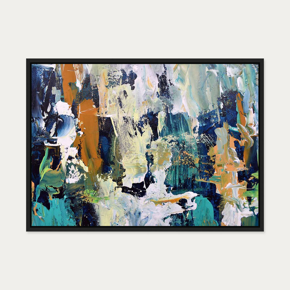 Abstract 284 Canvas Art — 50 x 70 cm — Black Frame