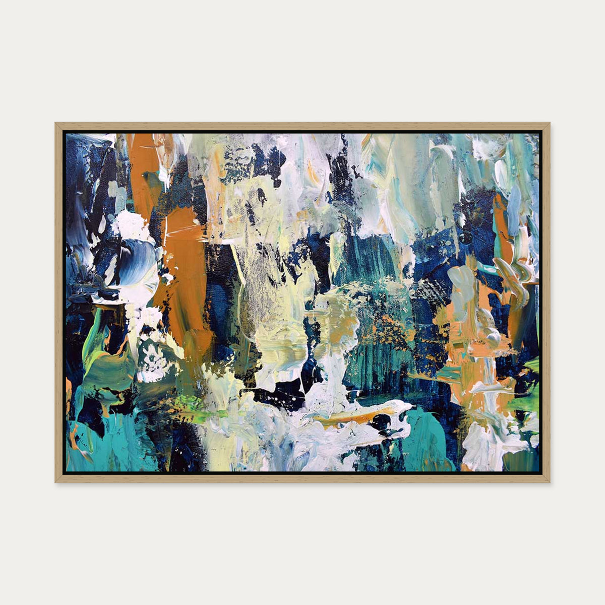Abstract 284 Canvas Art — 50 x 70 cm — Oak Frame