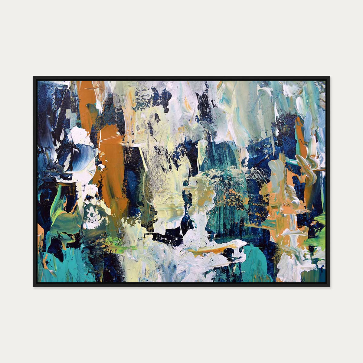 Abstract 284 Canvas Art — 70 x 100 cm — Black Frame