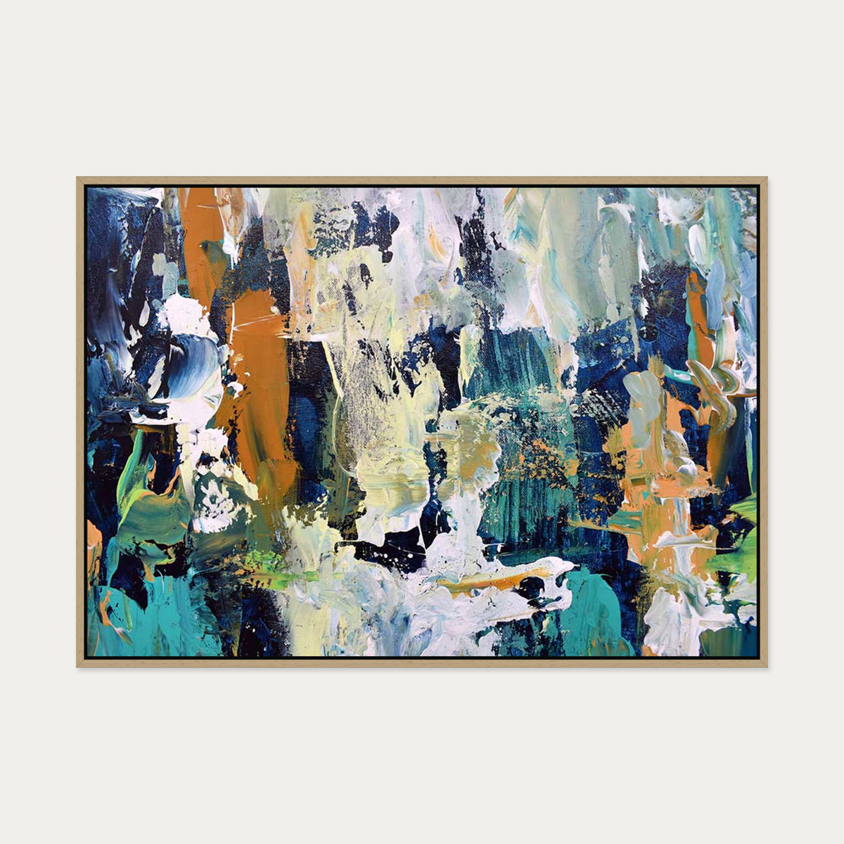 Abstract 284 Canvas Art — 70 x 100 cm — Oak Frame