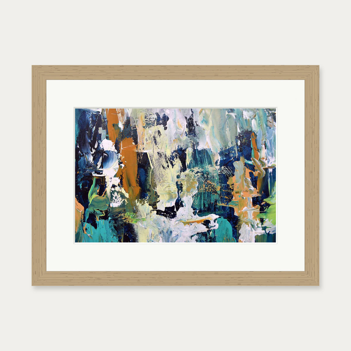 Abstract 284 Art Print — 30 x 40 cm — Oak Frame