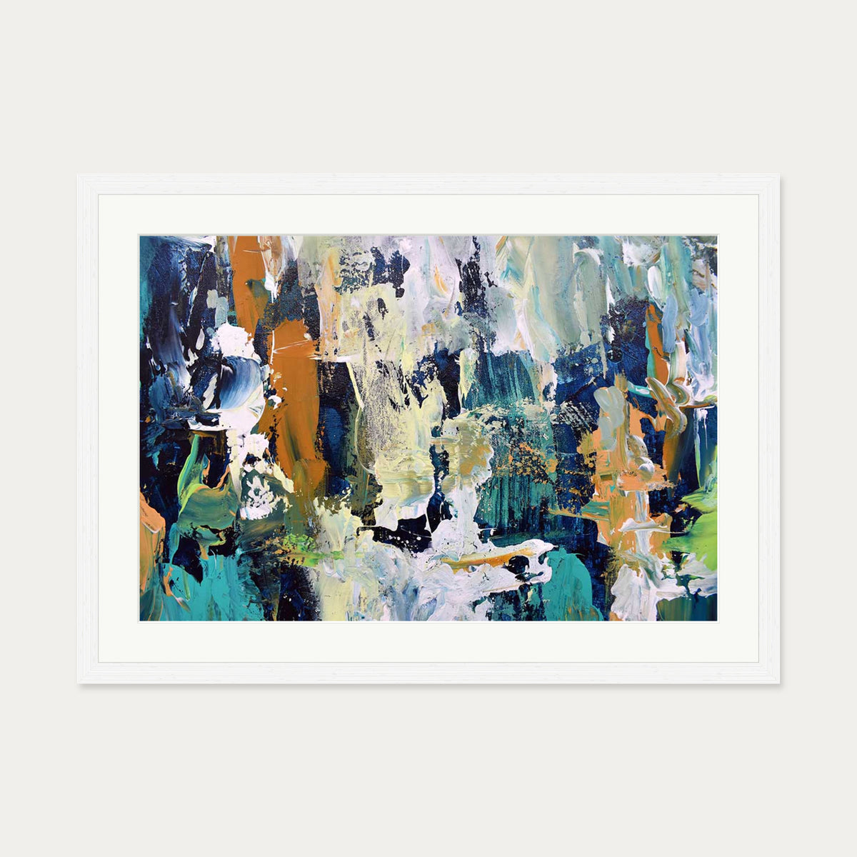 Abstract 284 Art Print — 50 x 70 cm — White Frame