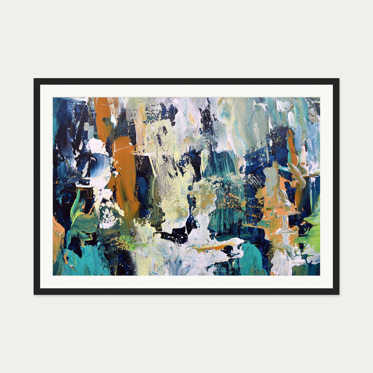 Abstract 284 Art Print — 70 x 100 cm — Black Frame