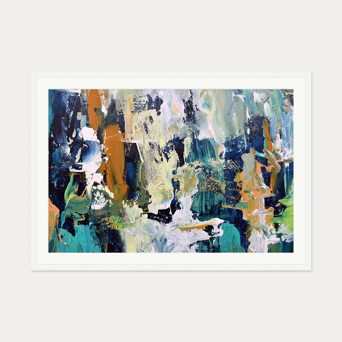 Abstract 284 Art Print — 70 x 100 cm — White Frame