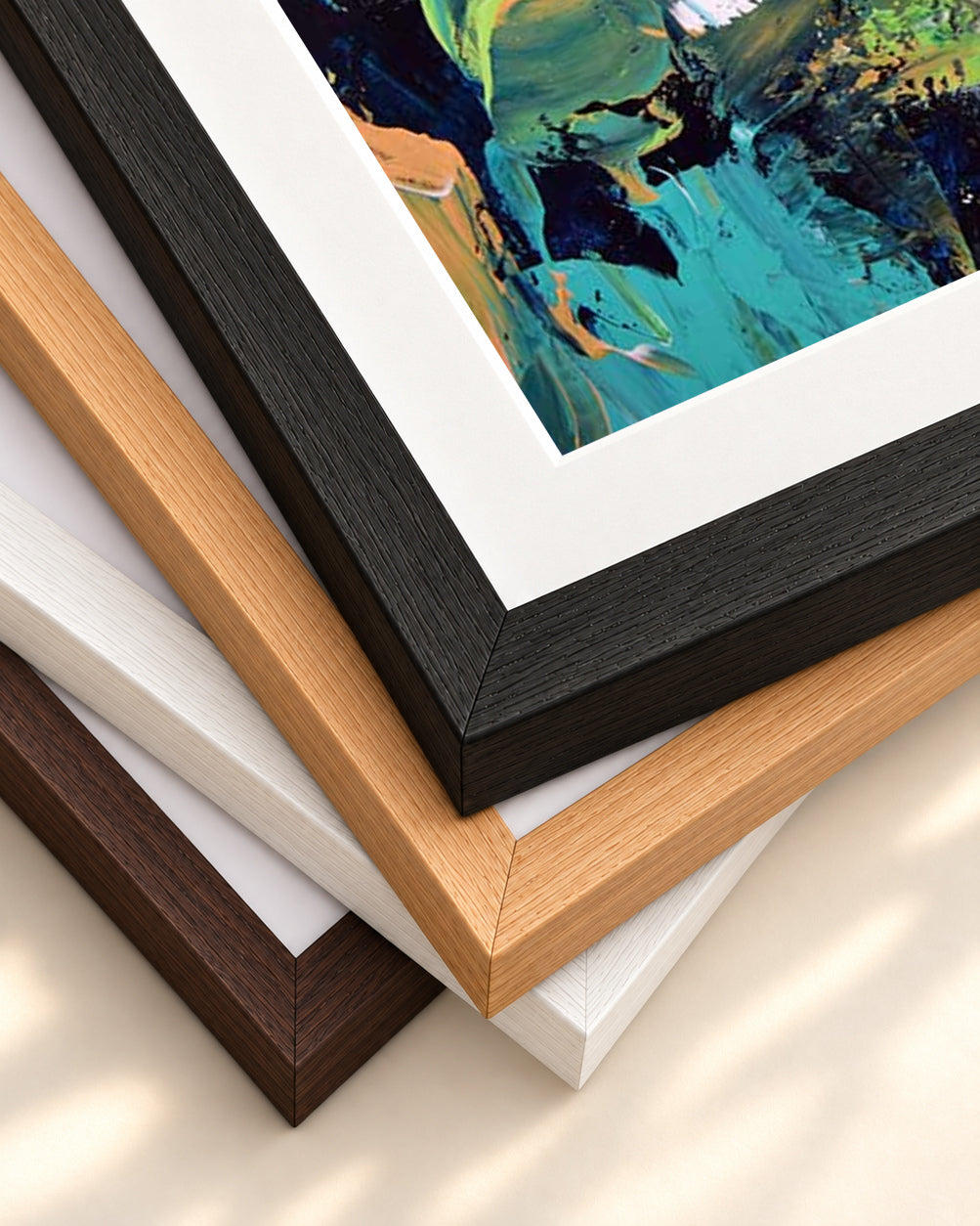 Abstract 284 Art Print — framed print corner with 5 cm mount and bevel