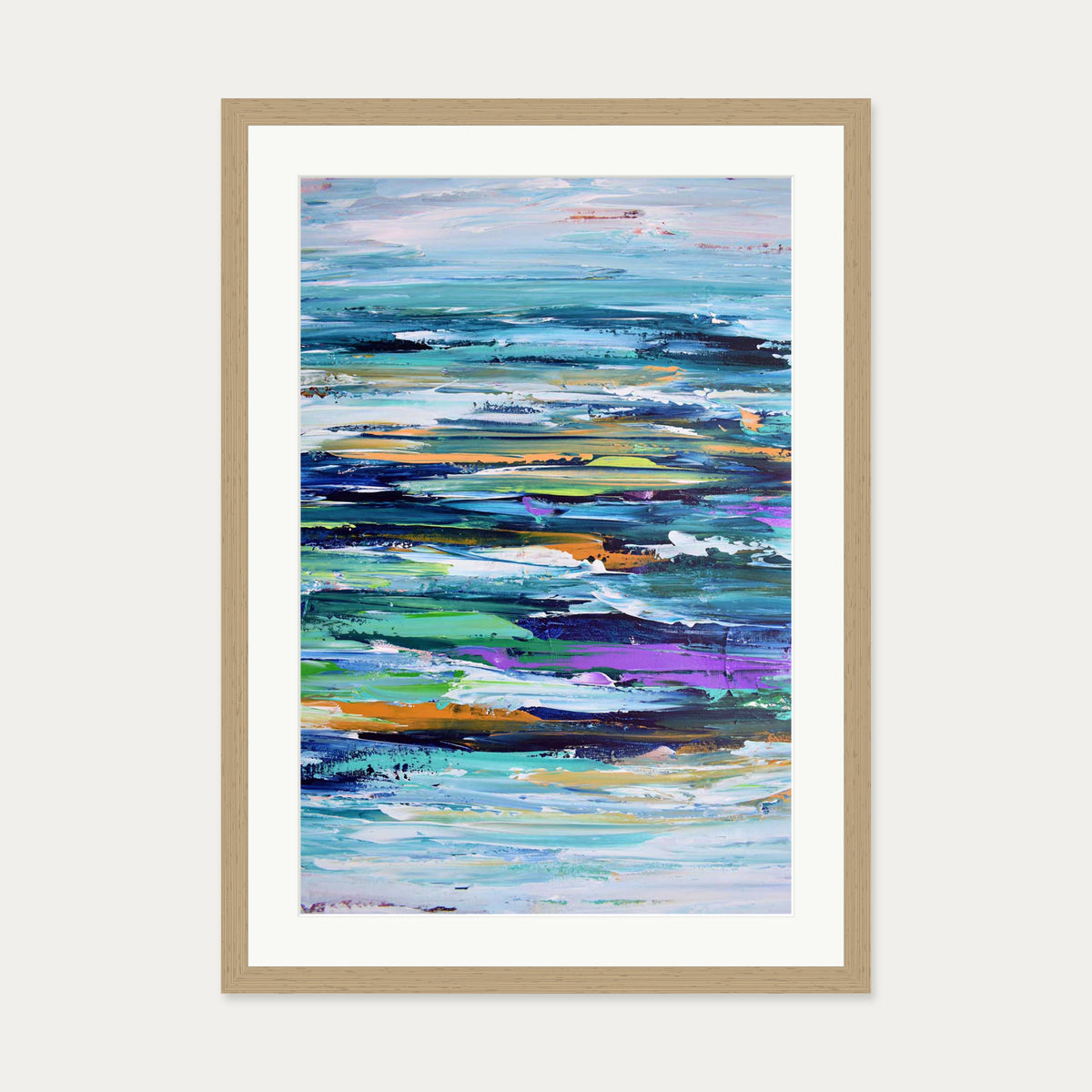 Abstract 286 Art Print — 50 x 70 cm — Oak Frame