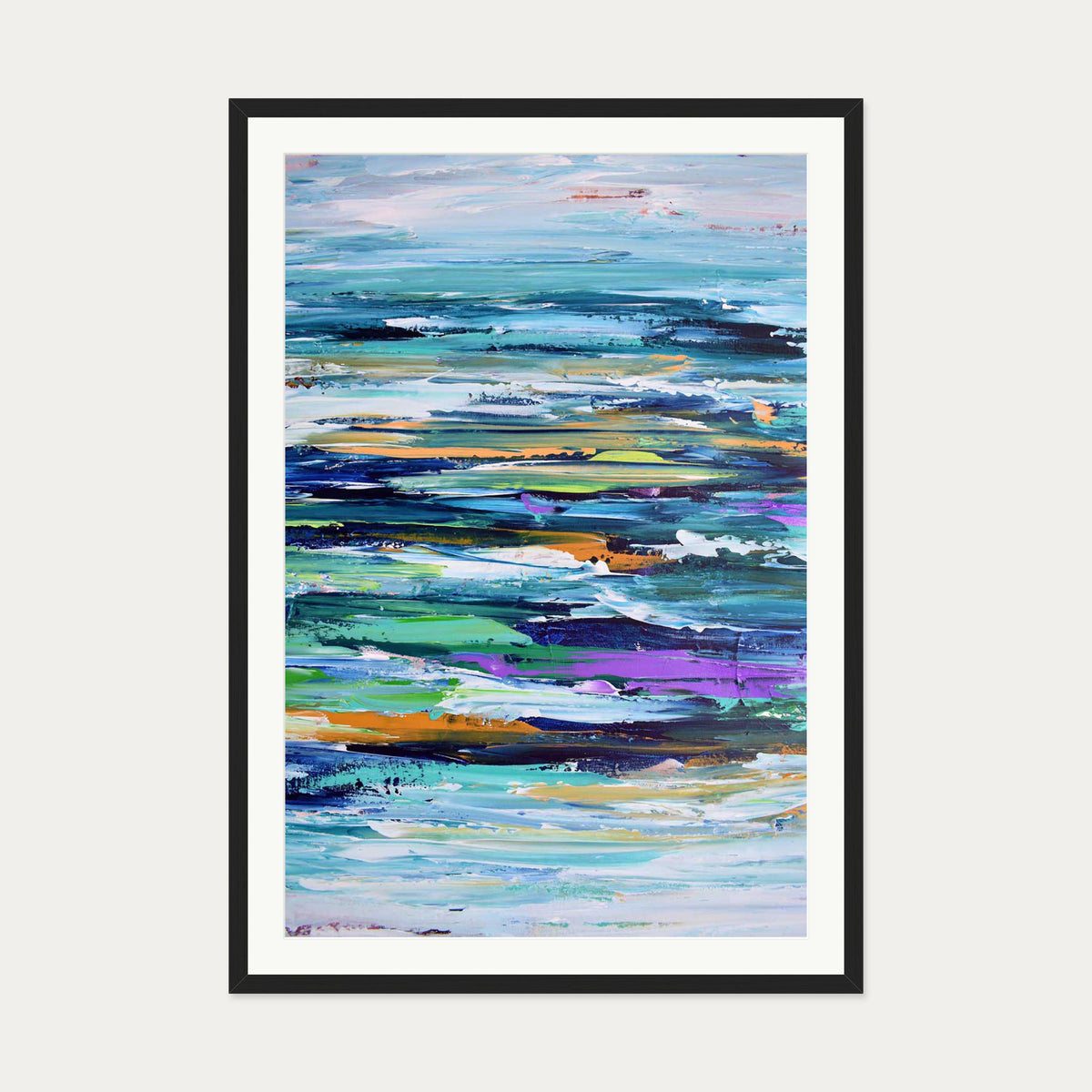Abstract 286 Art Print — 70 x 100 cm — Black Frame