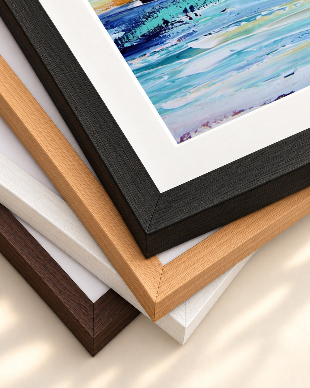 Abstract 286 Art Print — framed print corner with 5 cm mount and bevel