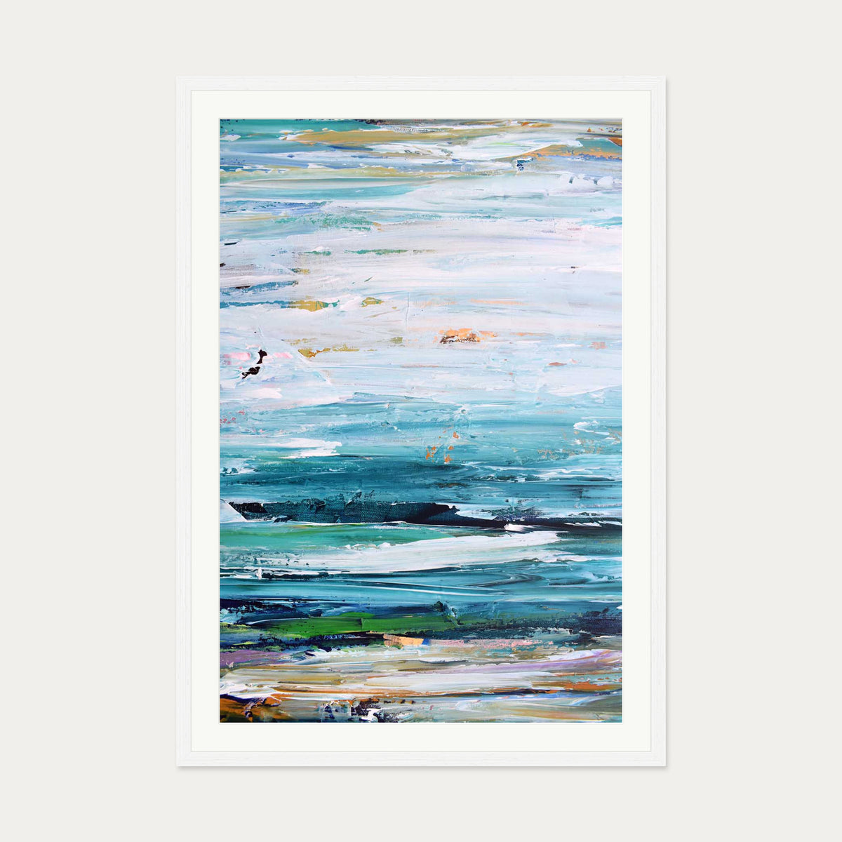 Abstract 287 Art Print — 70 x 100 cm — White Frame