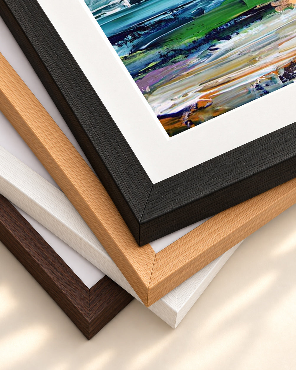 Abstract 287 Art Print — framed print corner with 5 cm mount and bevel