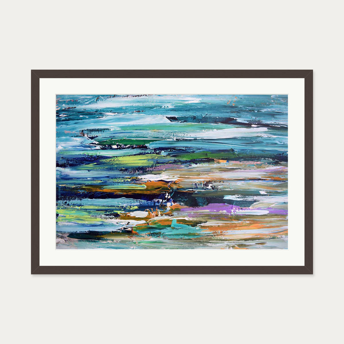 Abstract 288 Art Print — 50 x 70 cm — Brown Frame