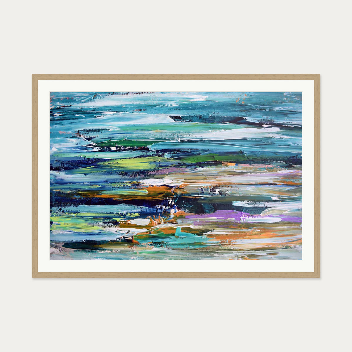 Abstract 288 Art Print — 70 x 100 cm — Oak Frame