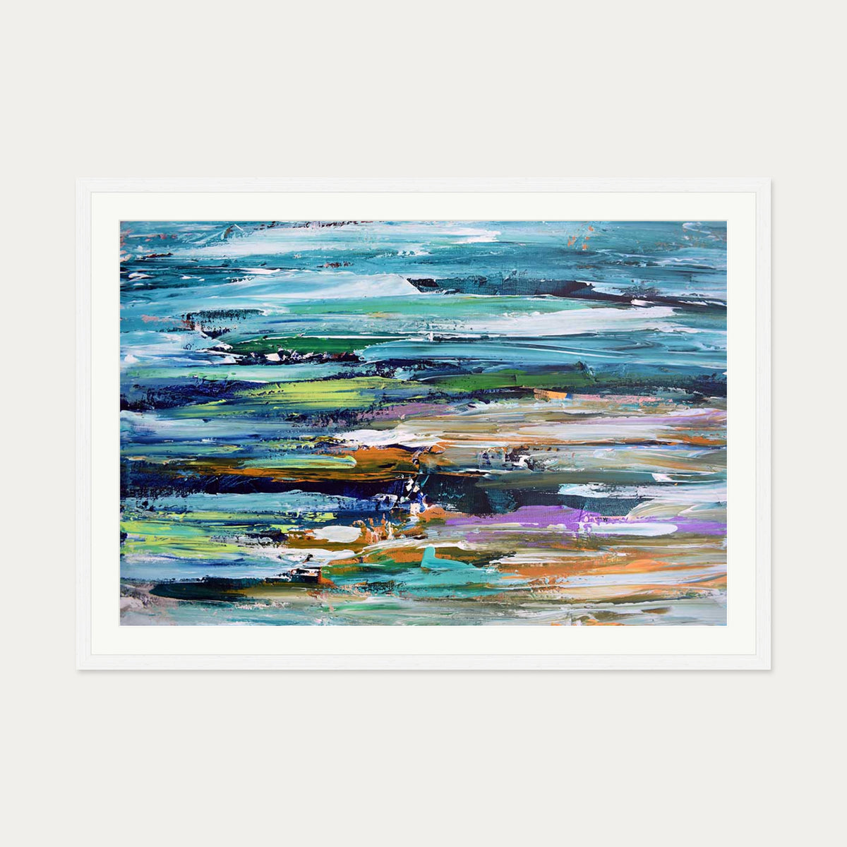 Abstract 288 Art Print — 70 x 100 cm — White Frame