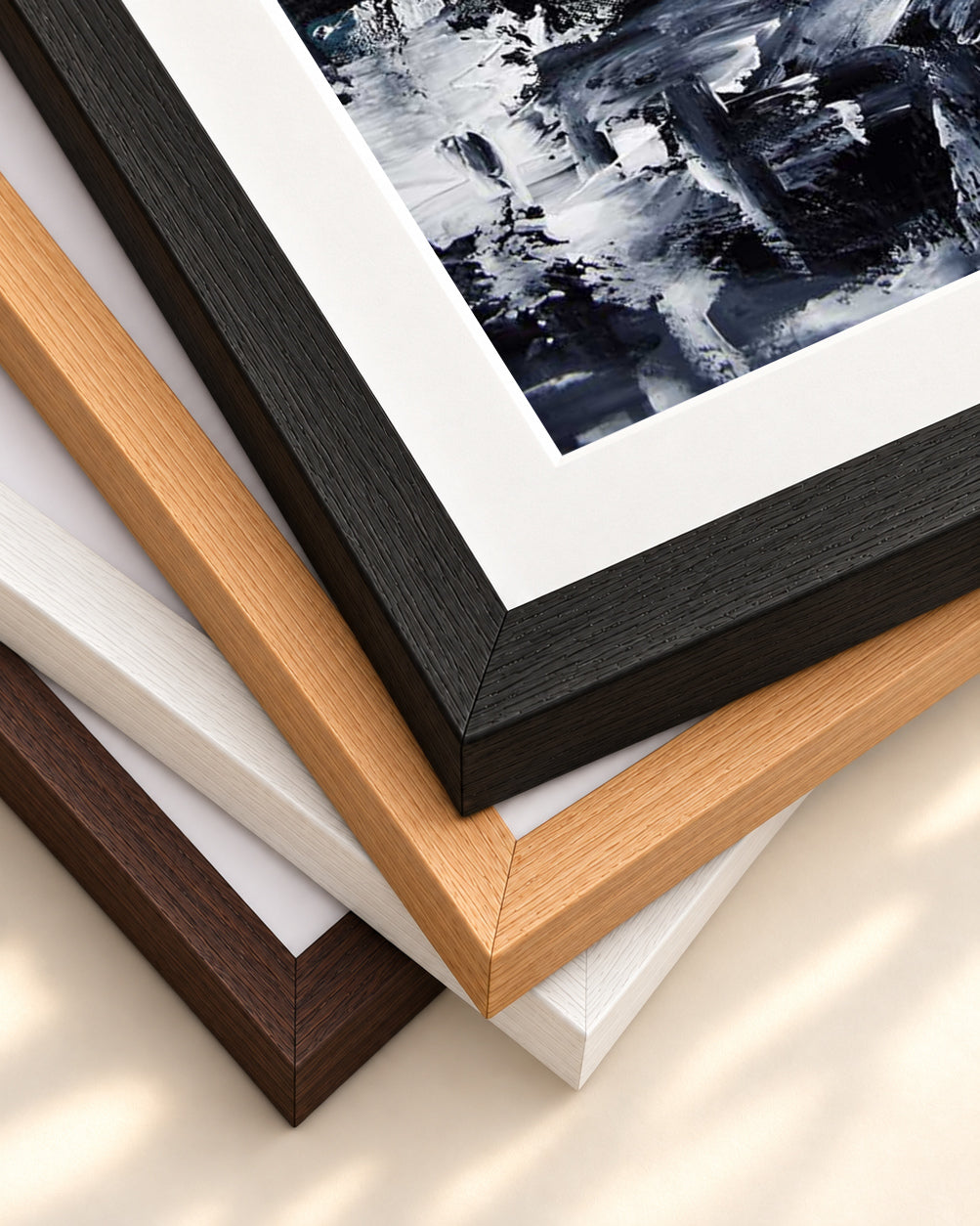 Abstract 291 Art Print — framed print corner with 5 cm mount and bevel