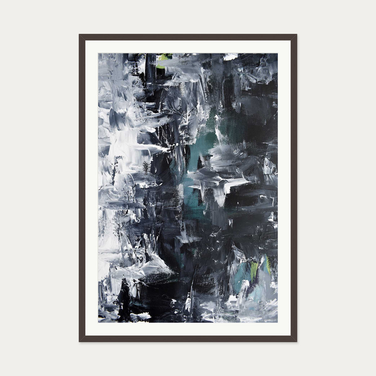 Abstract 292 Art Print — 70 x 100 cm — Brown Frame