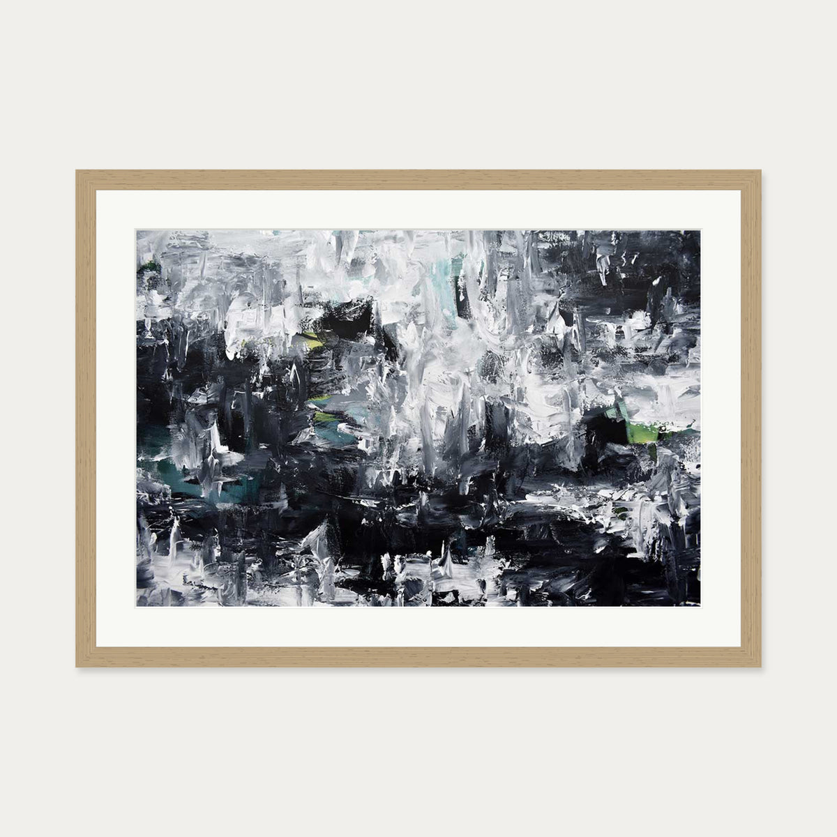 Abstract 293 Art Print — 50 x 70 cm — Oak Frame