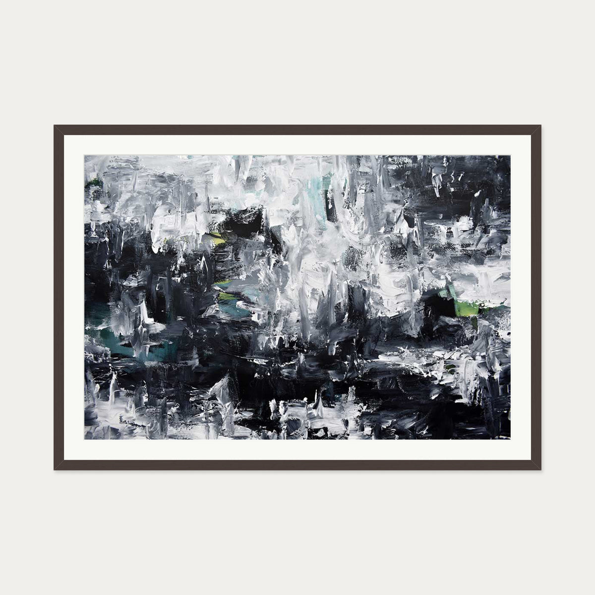 Abstract 293 Art Print — 70 x 100 cm — Brown Frame