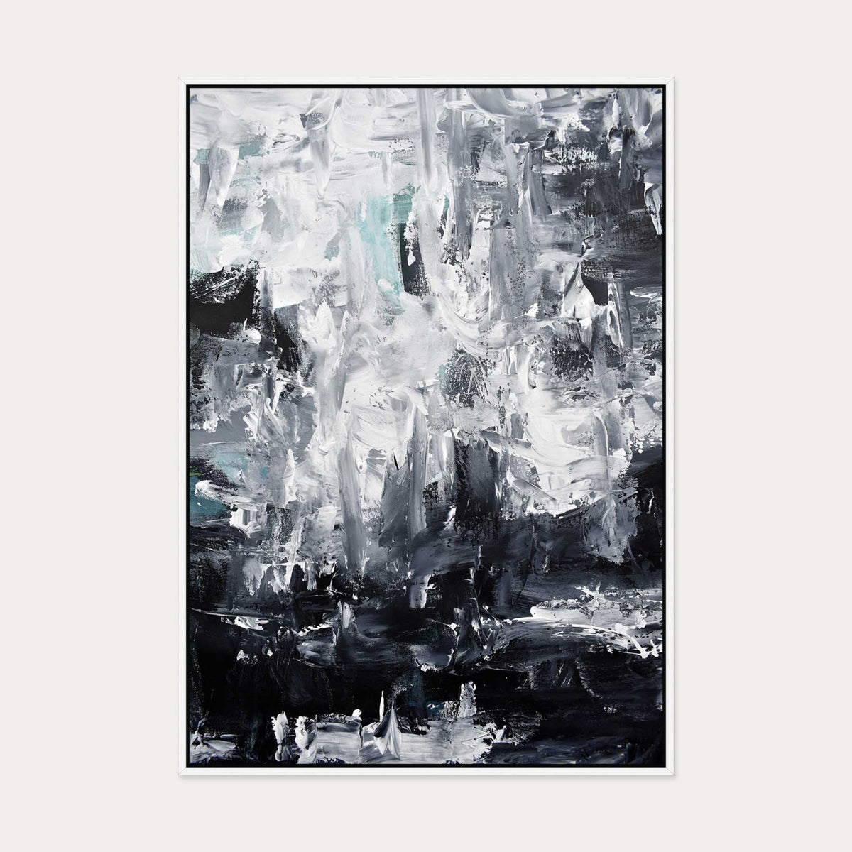 Abstract 294 Canvas Art — 70 x 100 cm — White Frame