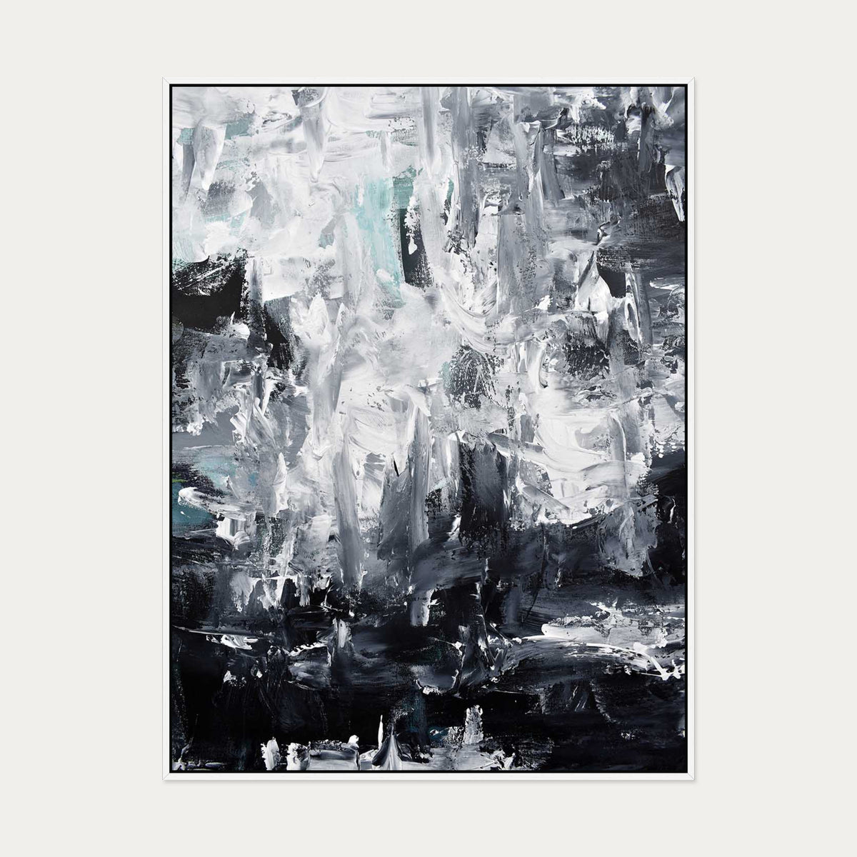 Abstract 294 Canvas Art — 90 x 120 cm — White Frame