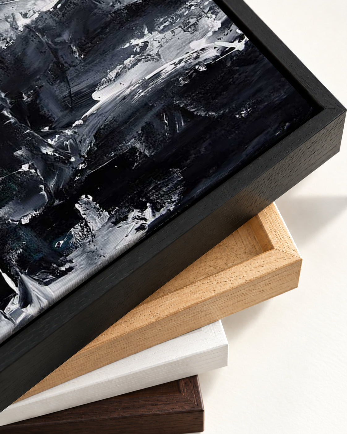 Abstract 294 Canvas Art — framed canvas corner and wrapped canvas detail