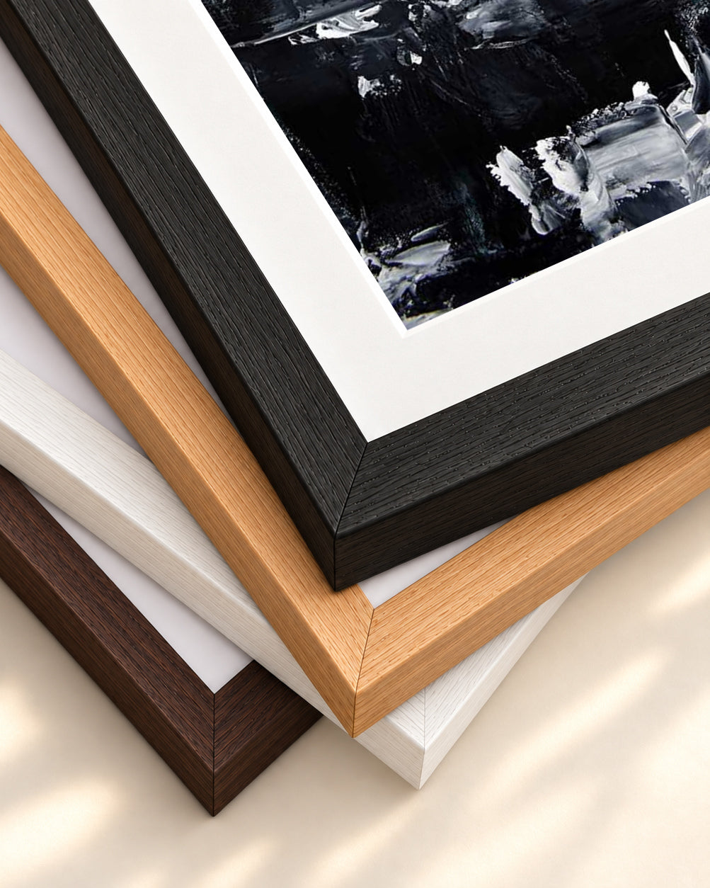 Abstract 294 Art Print — framed print corner with 5 cm mount and bevel