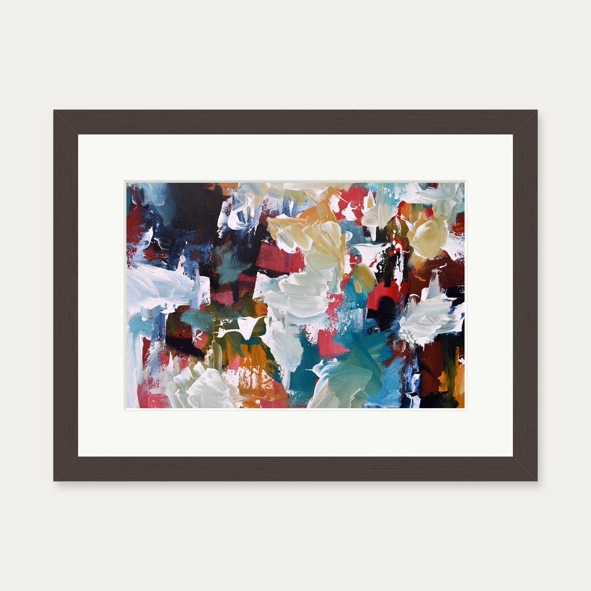 Abstract 295 Art Print — 30 x 40 cm — Brown Frame