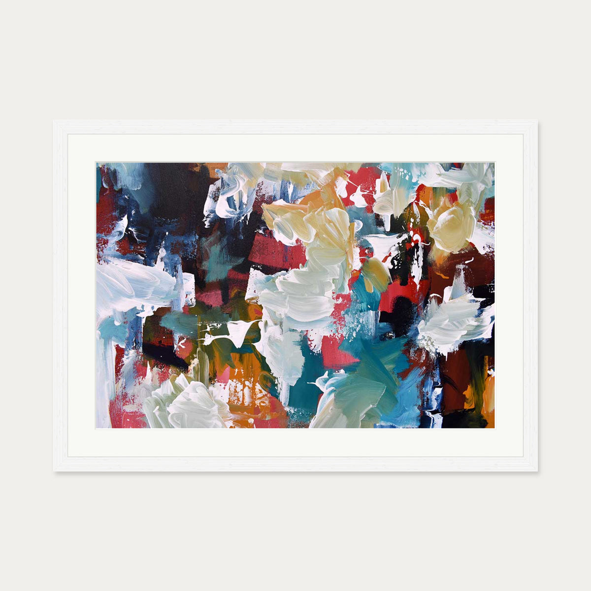 Abstract 295 Art Print — 50 x 70 cm — White Frame
